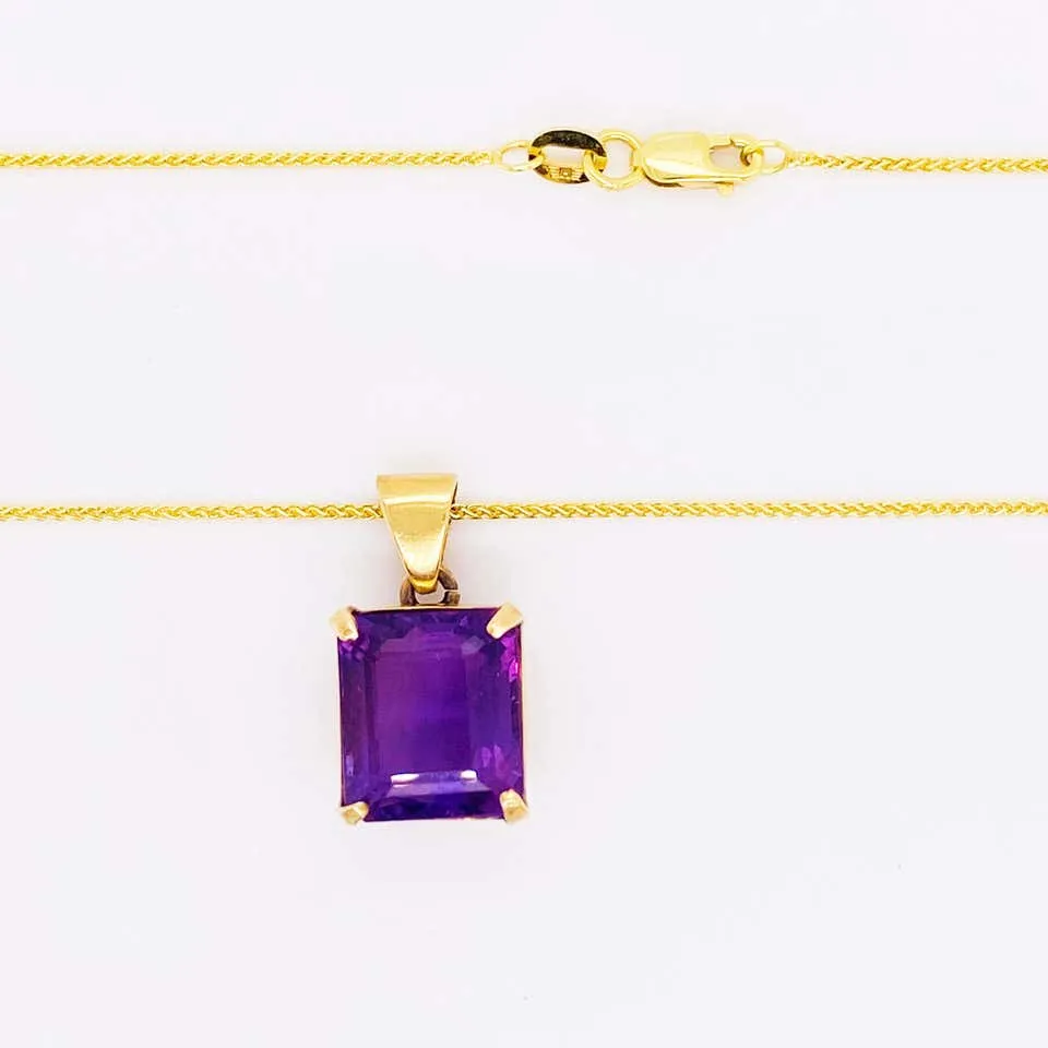 6 Carat Amethyst Pendant Necklace