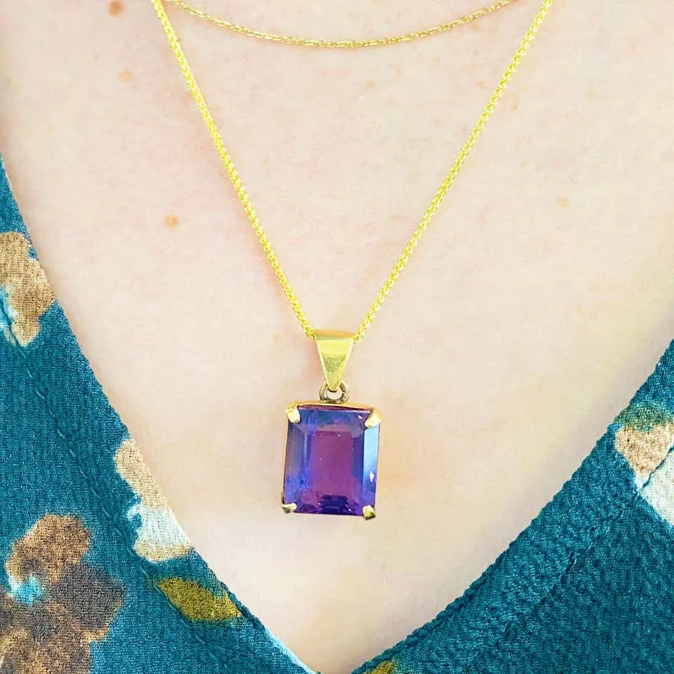 6 Carat Amethyst Pendant Necklace