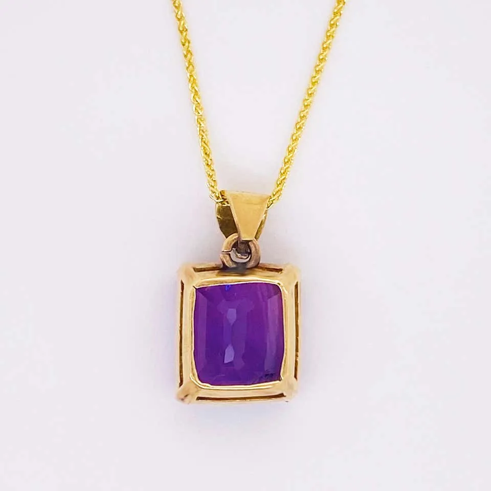 6 Carat Amethyst Pendant Necklace