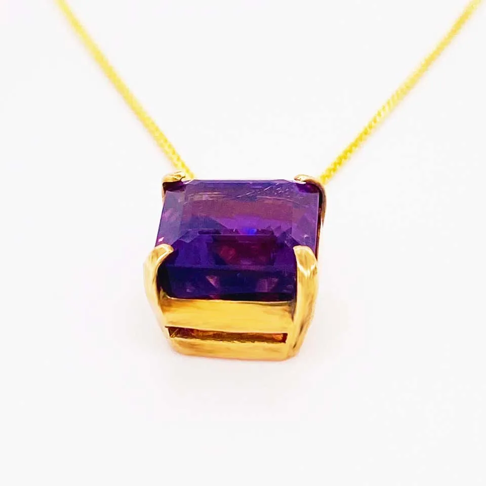 6 Carat Amethyst Pendant Necklace