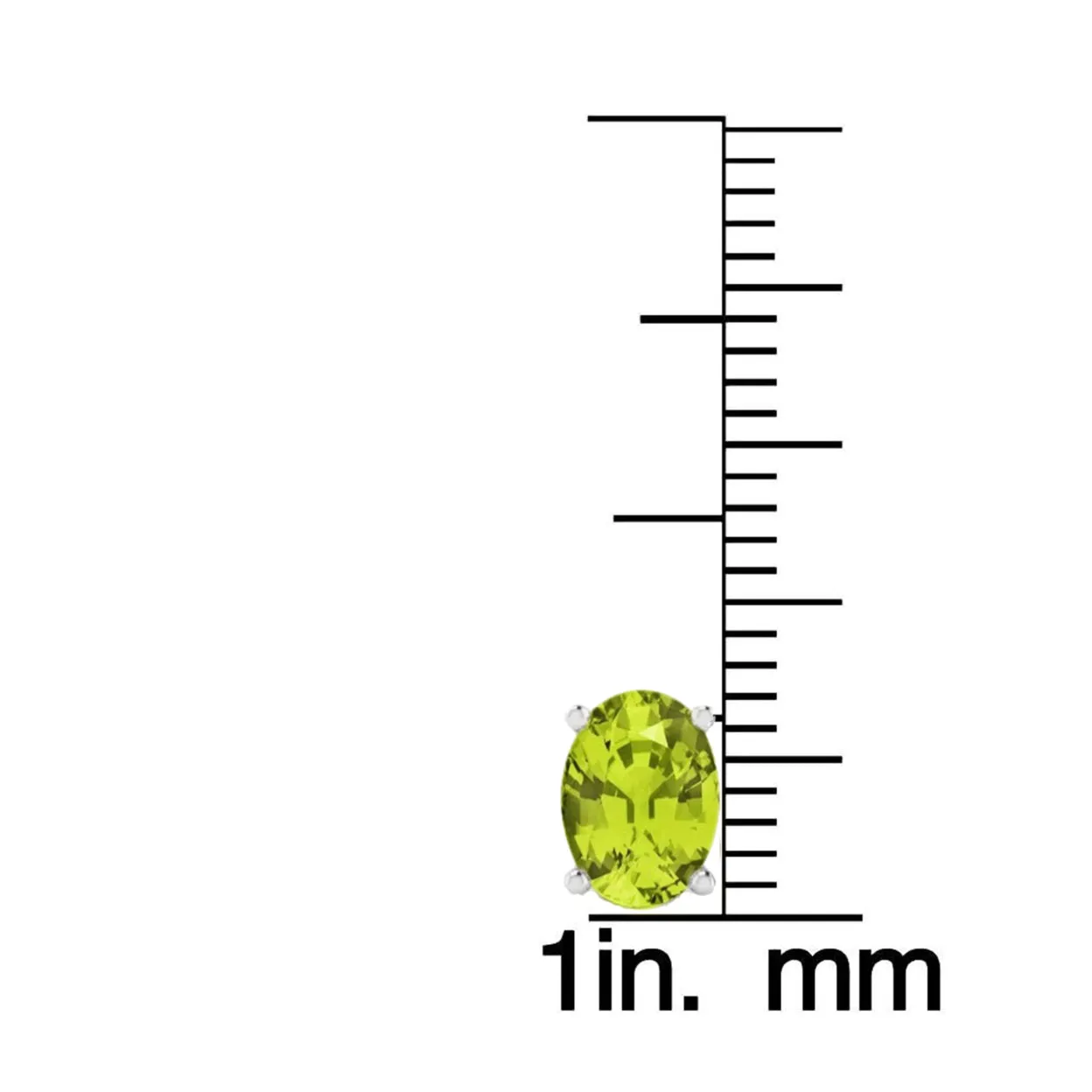 925 Sterling Silver Peridot 5X7 Oval Stud Earrings