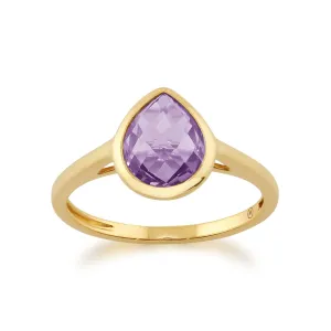 9ct Gelbgold 1.66ct Birne Amethyst Leuchtkraft Ring