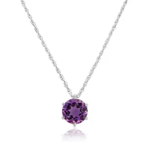 9ct White Gold Amethyst Pendant Necklace