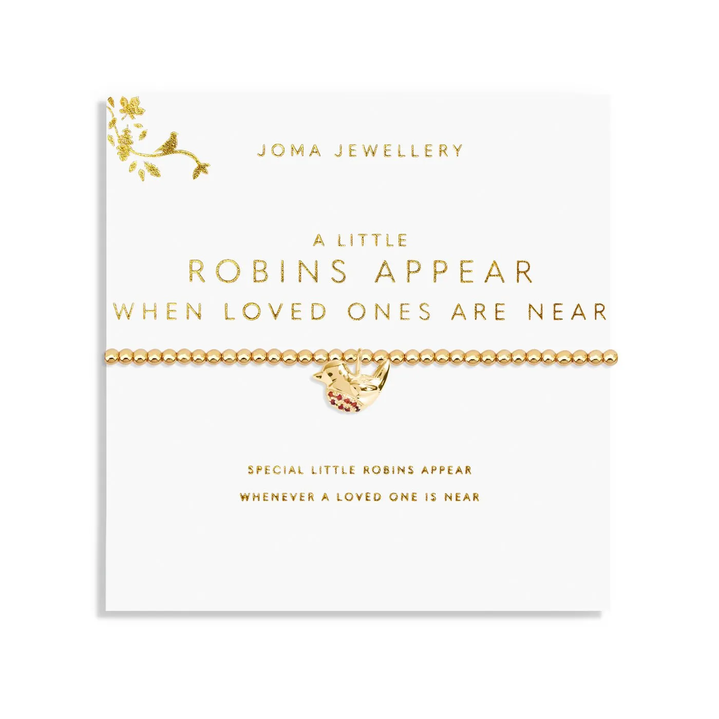 A Little Robins Appear When Loved Ones Are Near Gold Plated Bracelet 7592