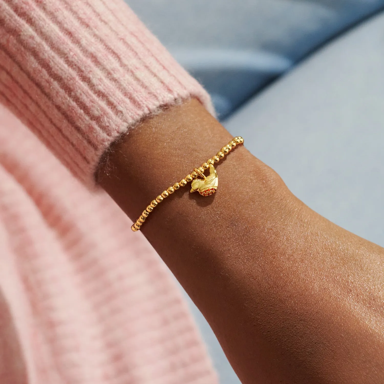 A Little Robins Appear When Loved Ones Are Near Gold Plated Bracelet 7592