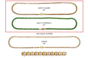 A2073 Marquise Tennis Necklace With CZ Stones 16"