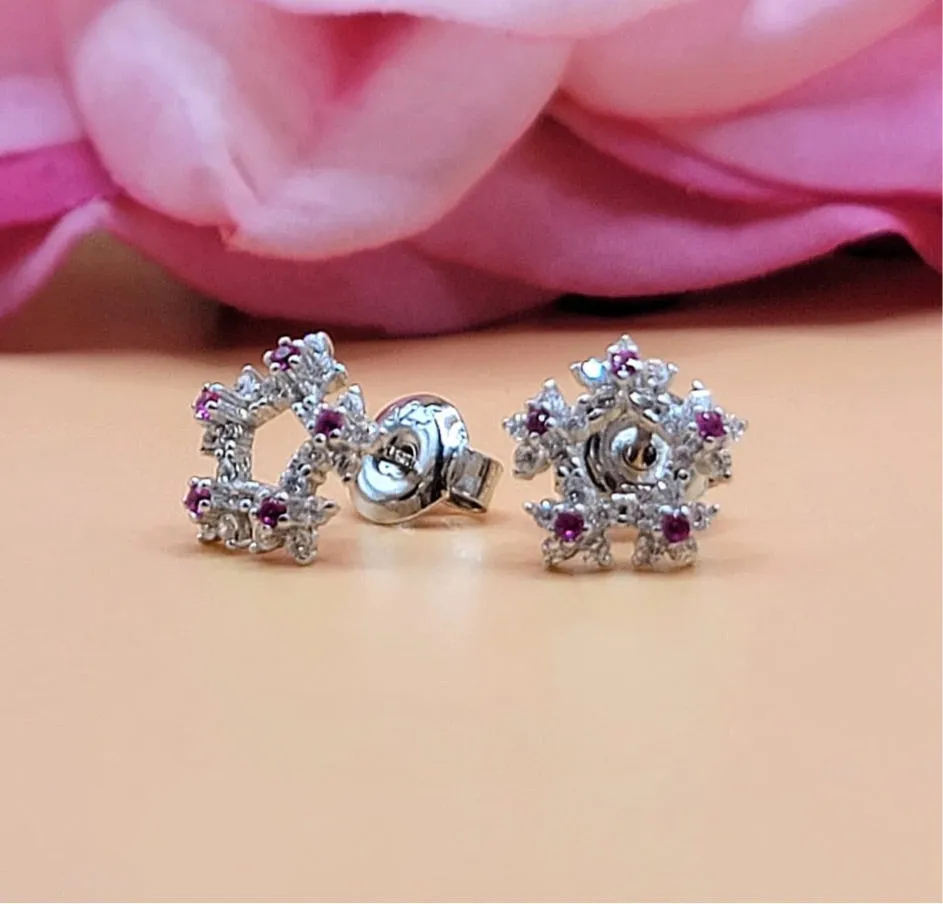 A516 Pink Snow Frost Post Earrings