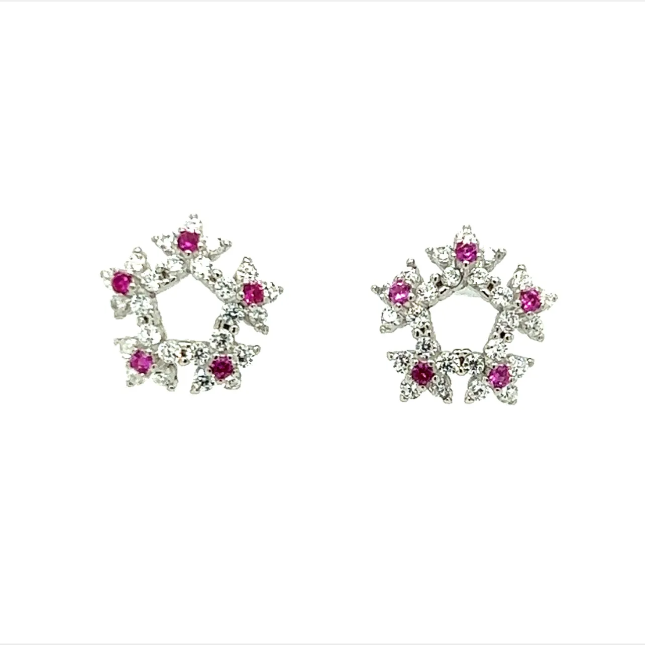A516 Pink Snow Frost Post Earrings