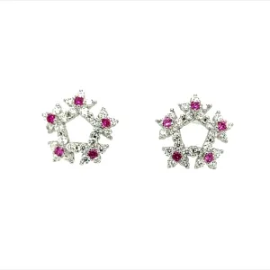 A516 Pink Snow Frost Post Earrings