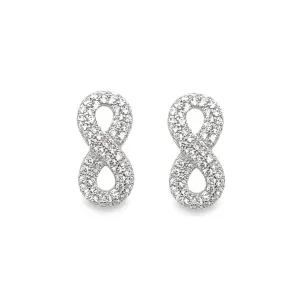 A606 Infinity Diamond Accent Post Earrings
