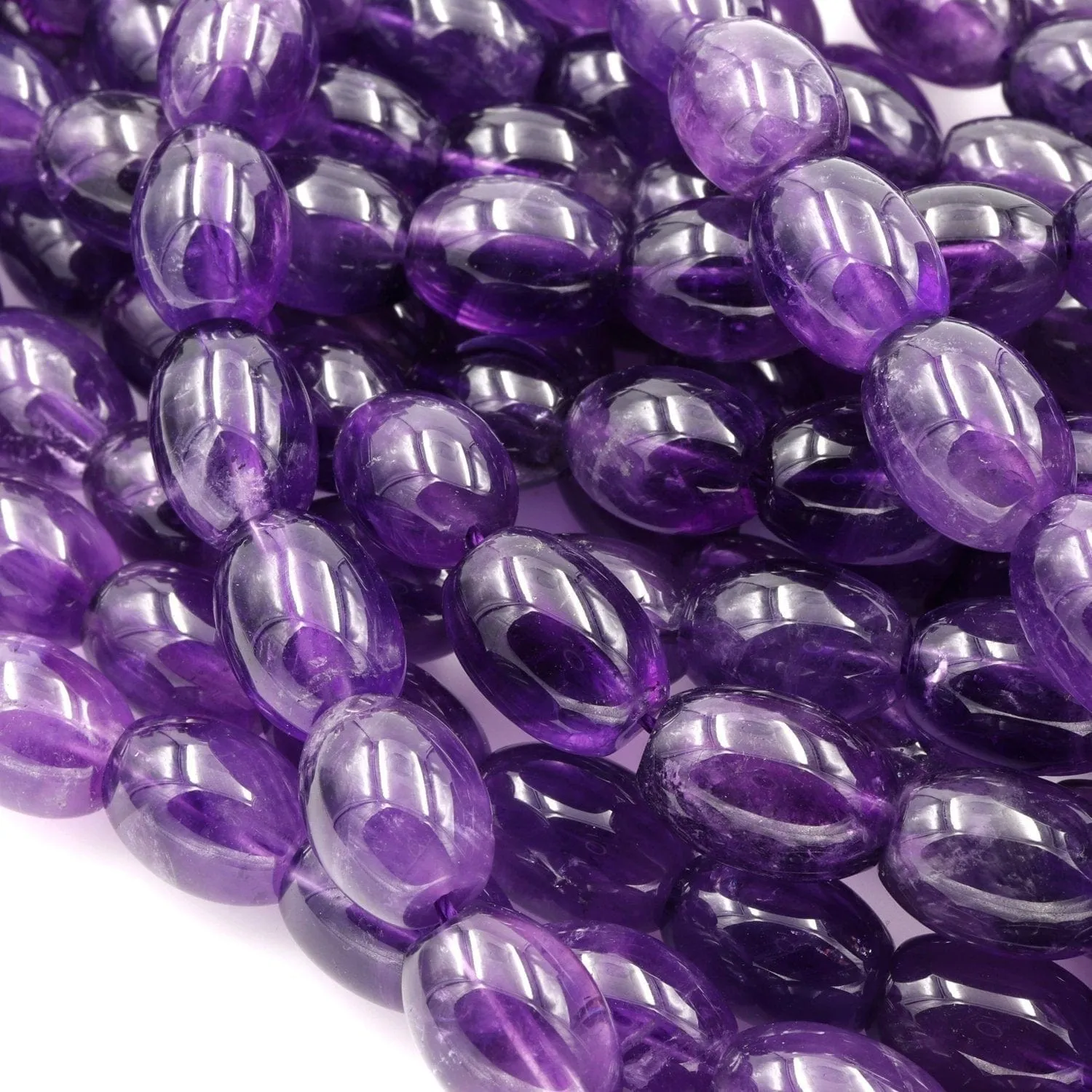 AA Natural Amethyst Barrel Beads Drum Rice Nugget Genuine Real Rich Purple Amethyst Gemstone Beads 16" Strand