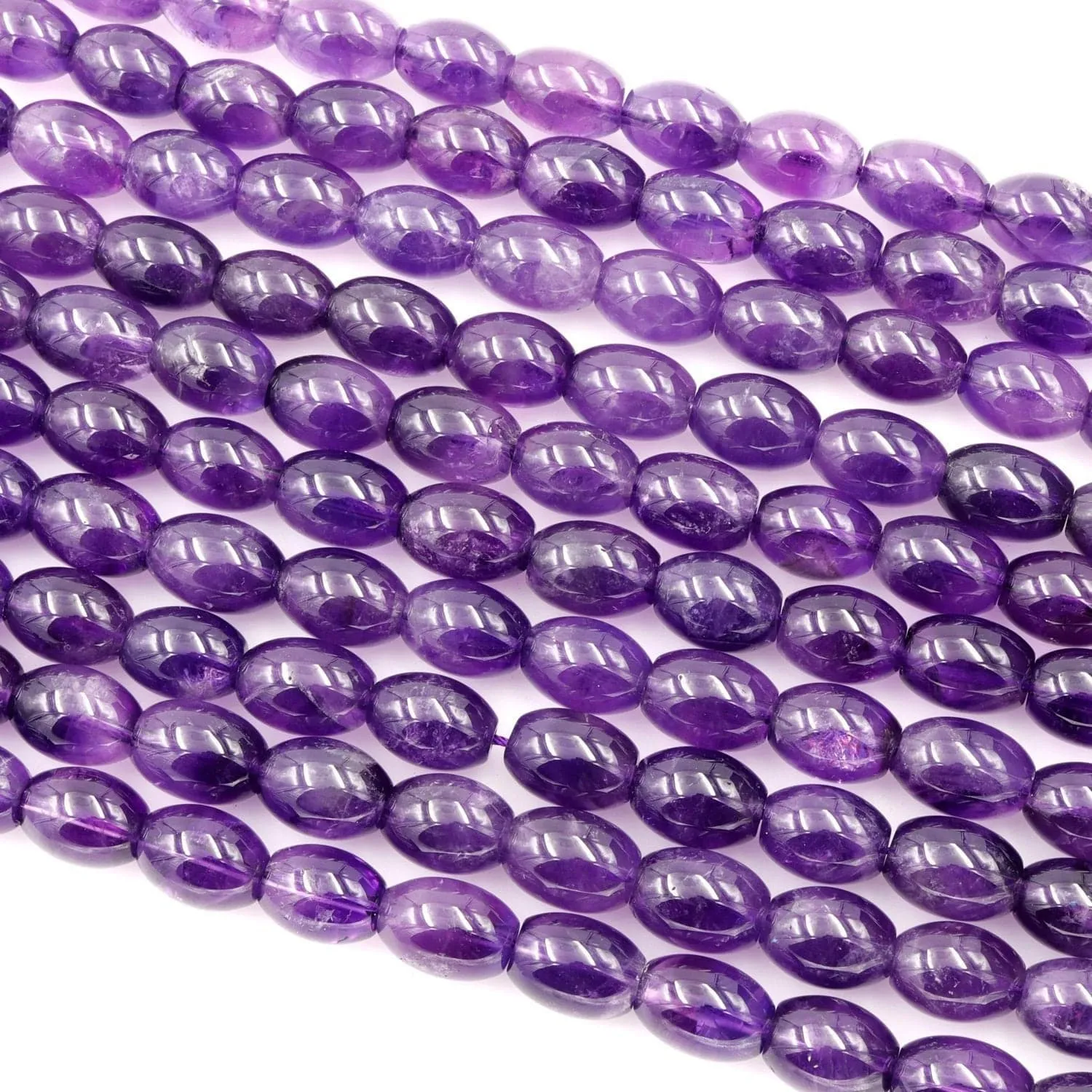 AA Natural Amethyst Barrel Beads Drum Rice Nugget Genuine Real Rich Purple Amethyst Gemstone Beads 16" Strand