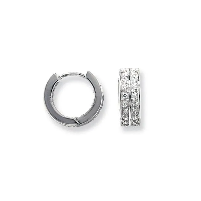 Acotis Silver Earrings Hinged Zirconia G5219