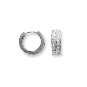 Acotis Silver Earrings Hinged Zirconia G5219