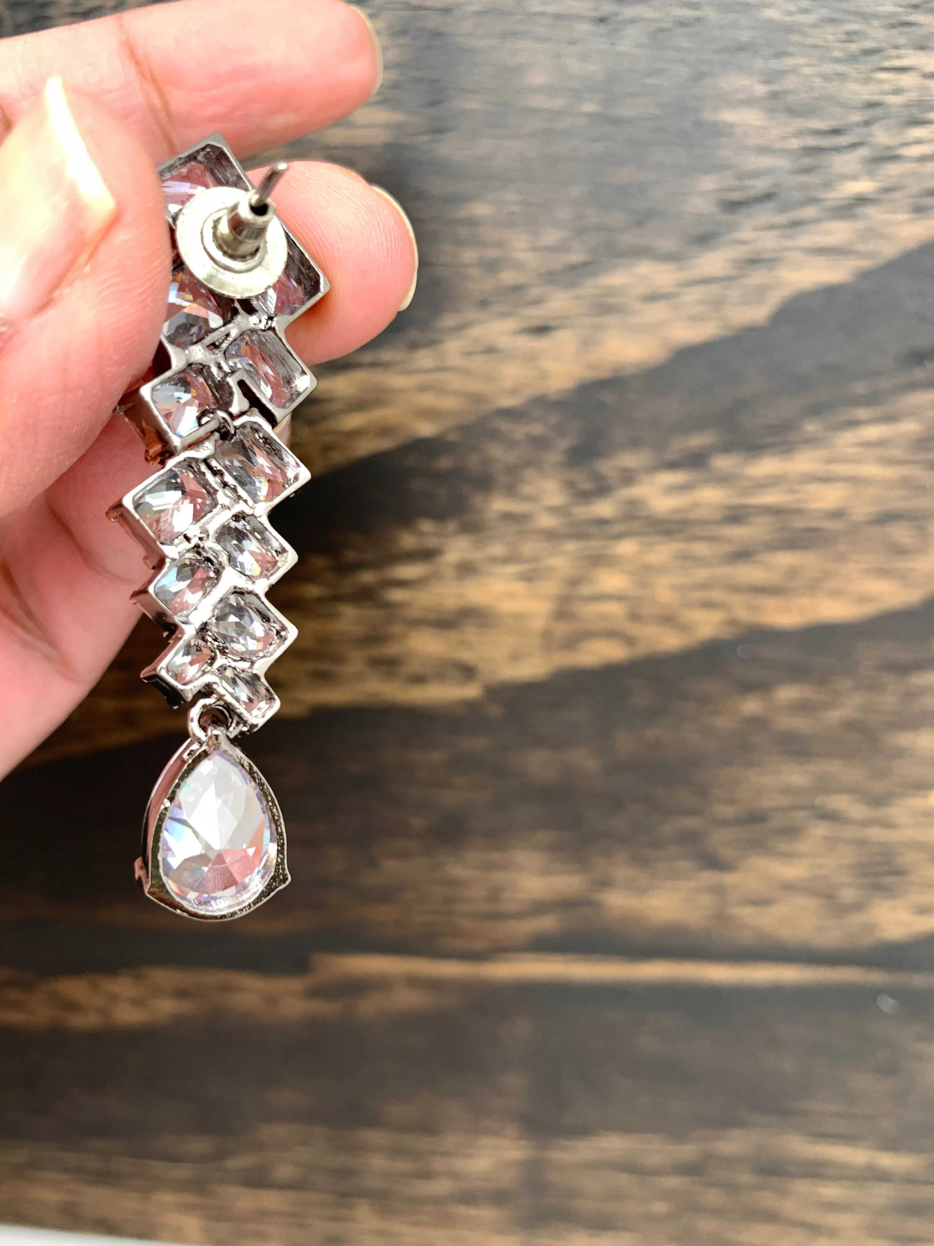 AD Earrings Dual Polish in  Victorian and Silver