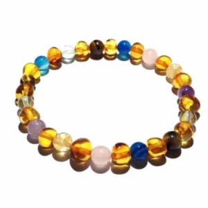 Adult Solace Amber Gemstone Stretch Anxiety Stress Bracelet