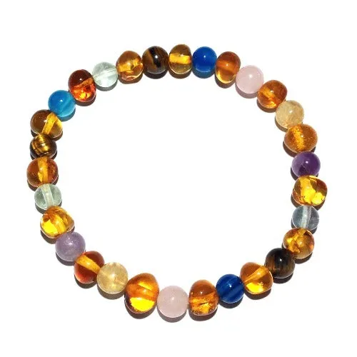 Adult Solace Amber Gemstone Stretch Anxiety Stress Bracelet