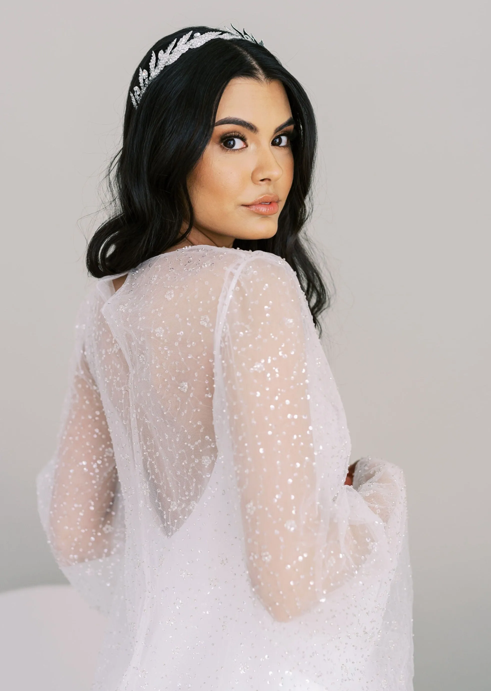 ALEXANDRIA Crystal Leaf Wedding Headband