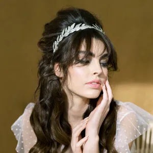 ALEXANDRIA Crystal Leaf Wedding Headband