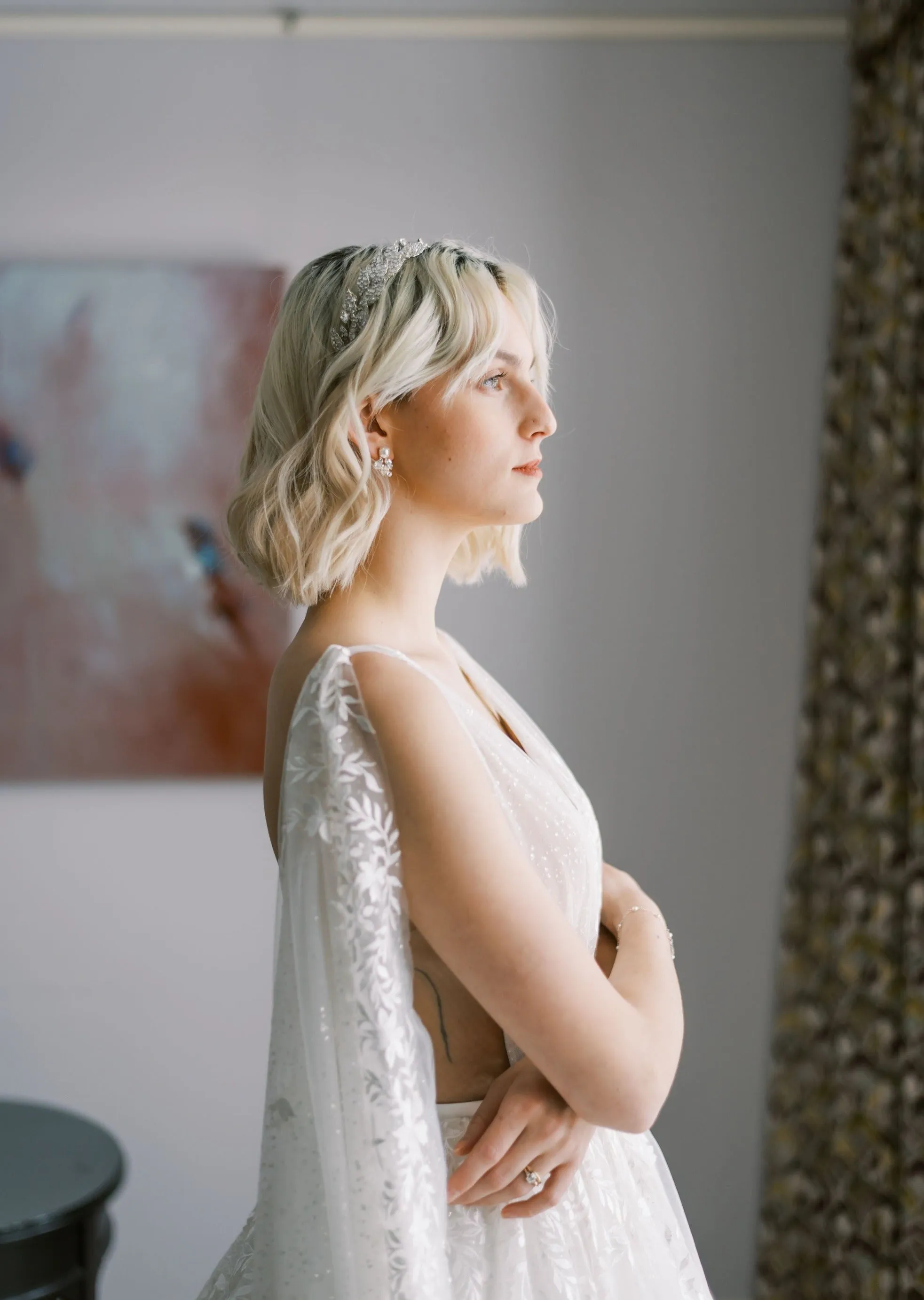 ALEXANDRIA Crystal Leaf Wedding Headband