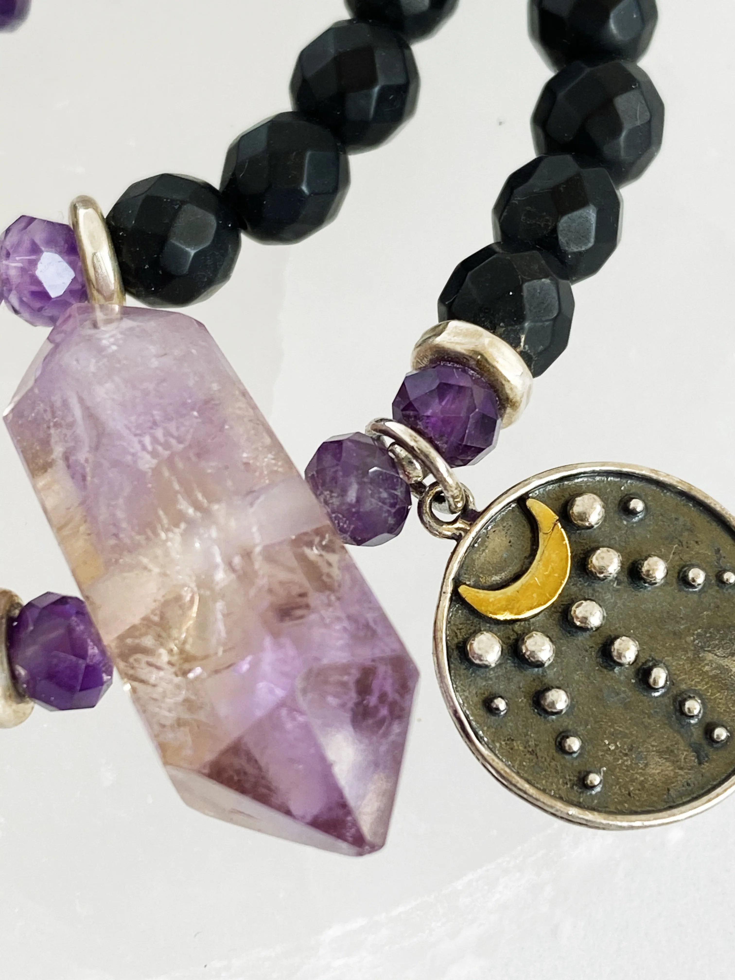 Amethyst   Agate Wrap Bracelet