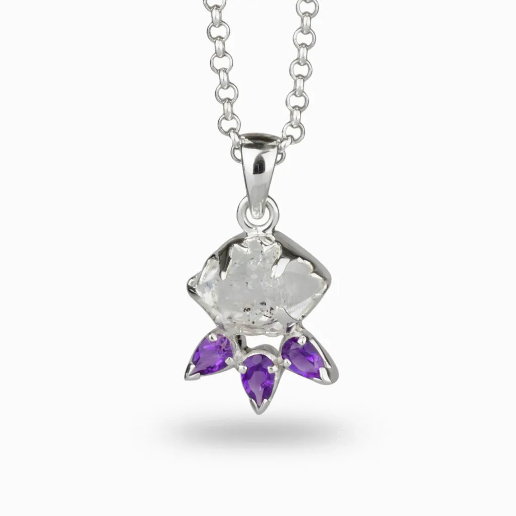 Amethyst & Herkimer Diamond Necklace