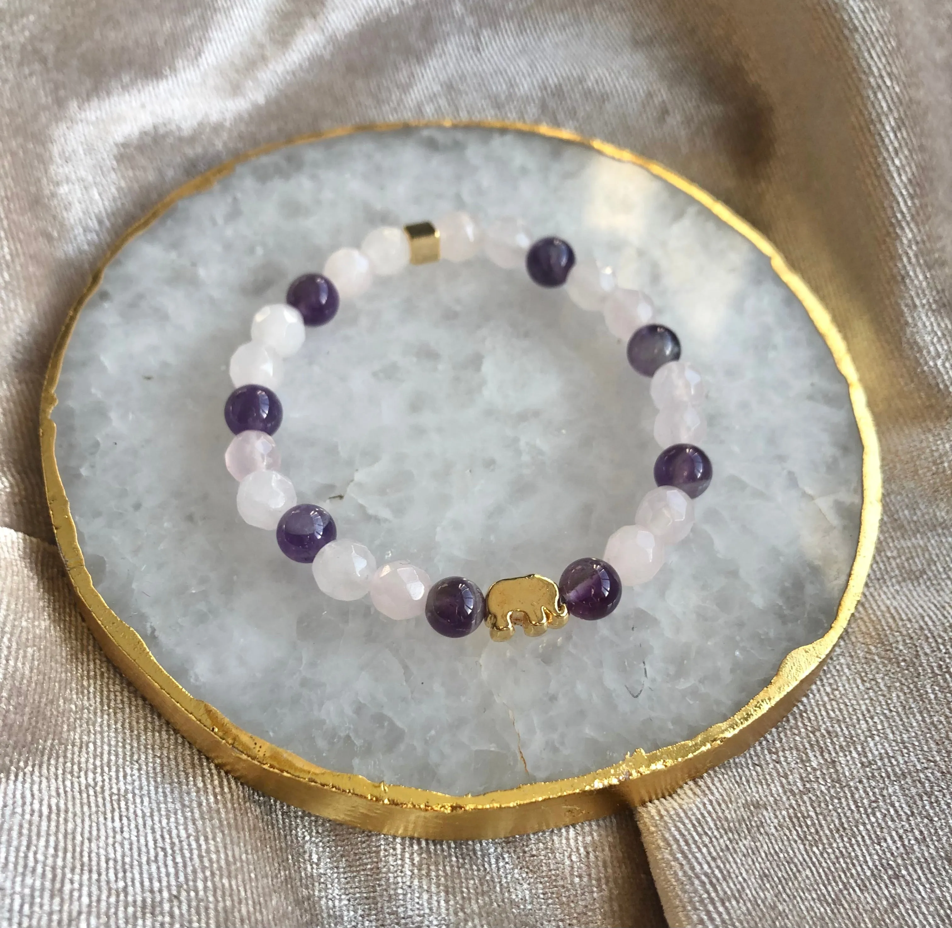 Amethyst & Rose Quartz Bracelet