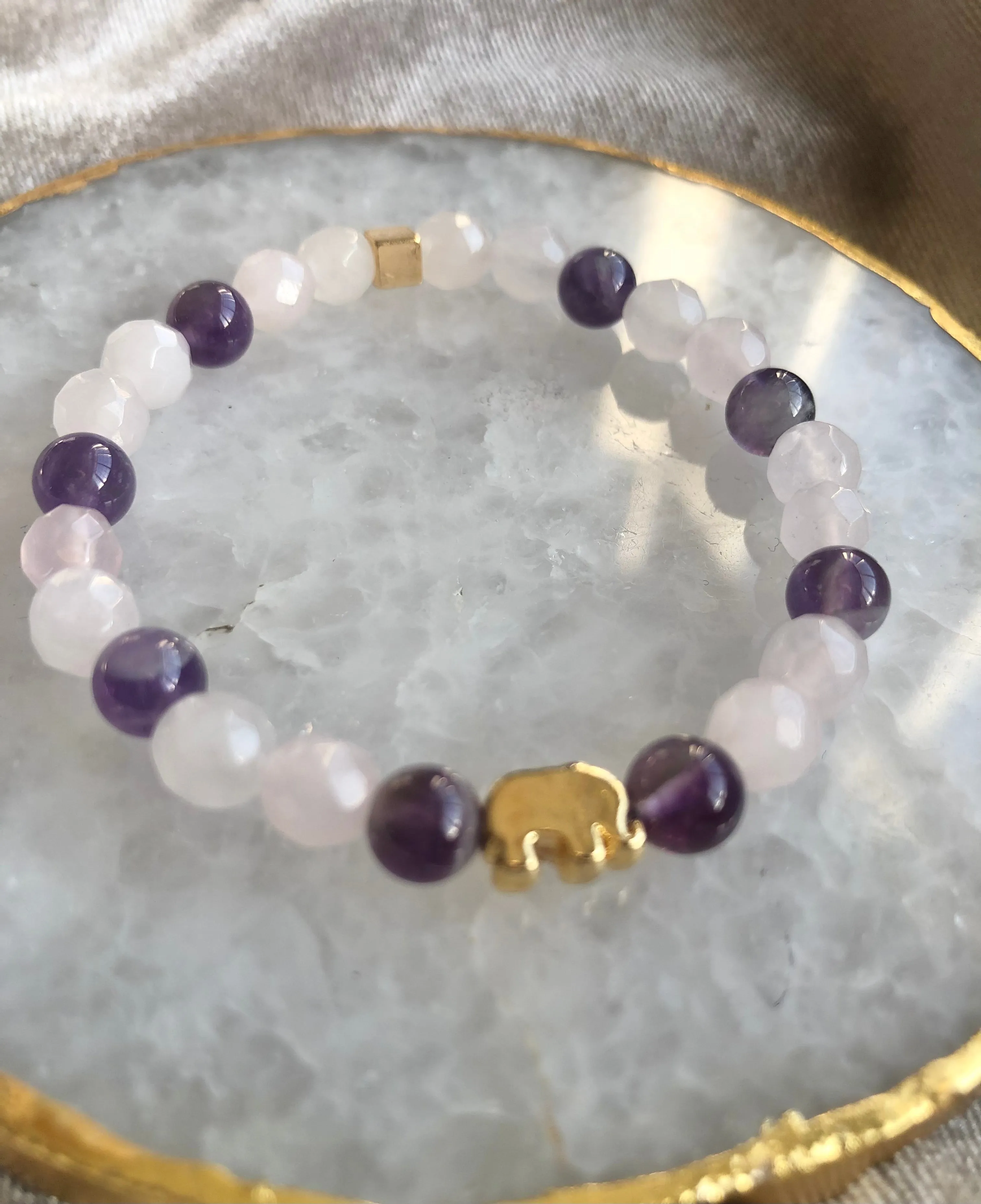 Amethyst & Rose Quartz Bracelet