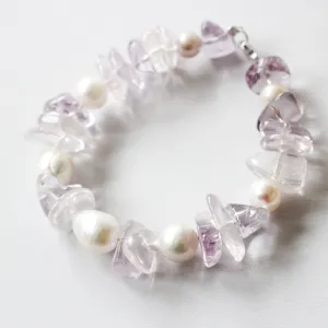 Amethyst and Rose Quartz Pearl Bracelet