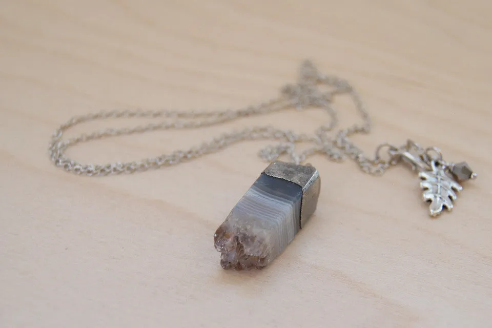 Amethyst Crystal Necklace | Electroformed Crystal | Amethyst Gemstone Necklace