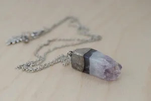 Amethyst Crystal Necklace | Electroformed Crystal | Amethyst Gemstone Necklace