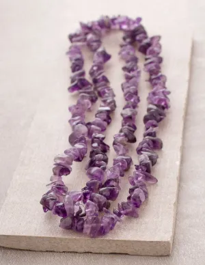 Amethyst Gemstone Chip Necklace
