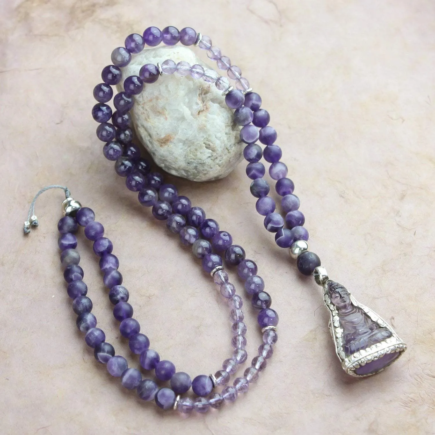 Amethyst Gemstone Meditation Mala