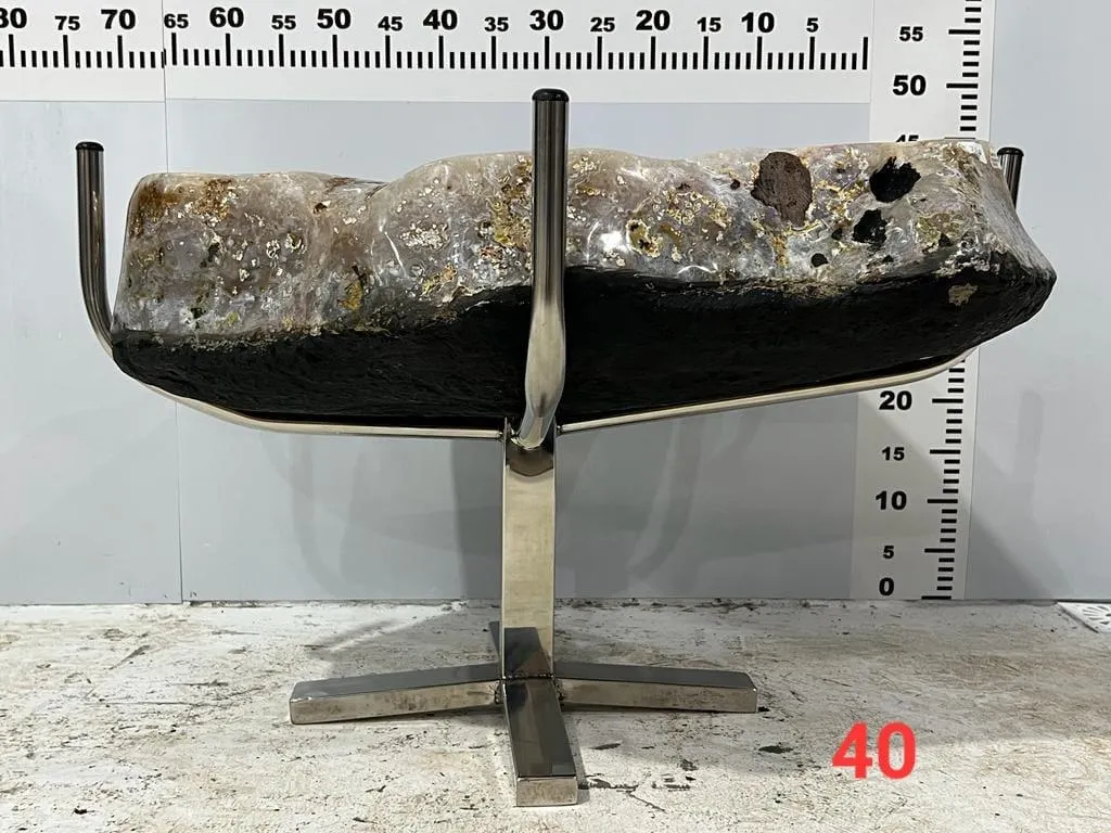 Amethyst Geode Table from Brazil with Custom Stand- 28" / 134 lbs