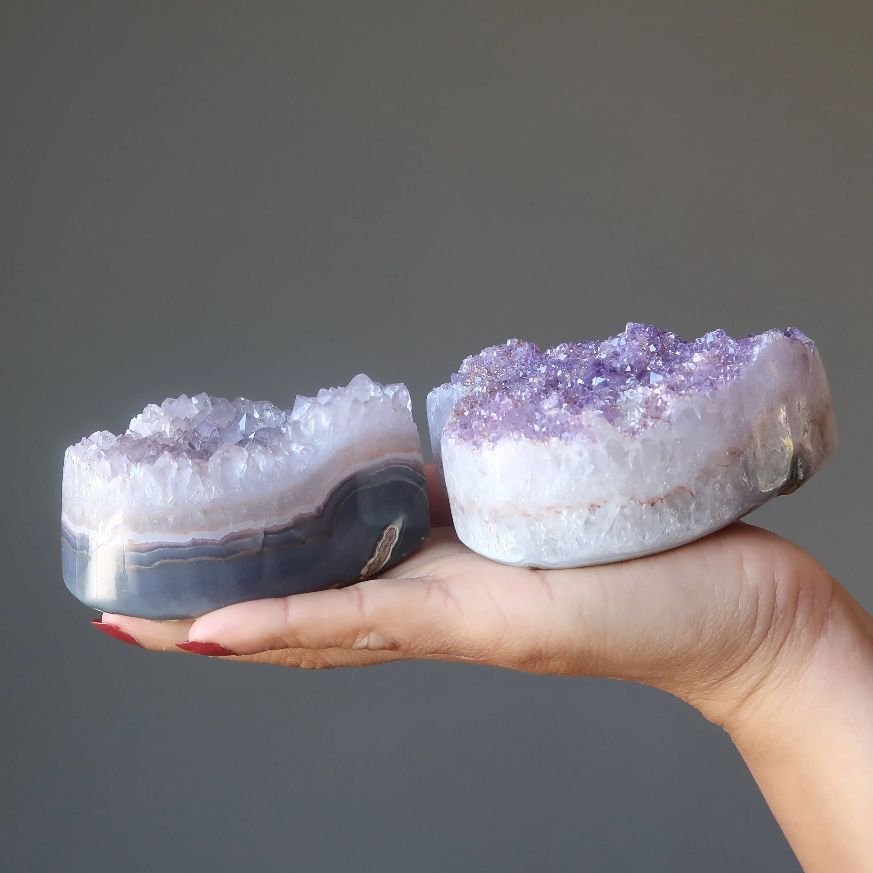 Amethyst Heart Fond Feelings Violet Crystal Cluster