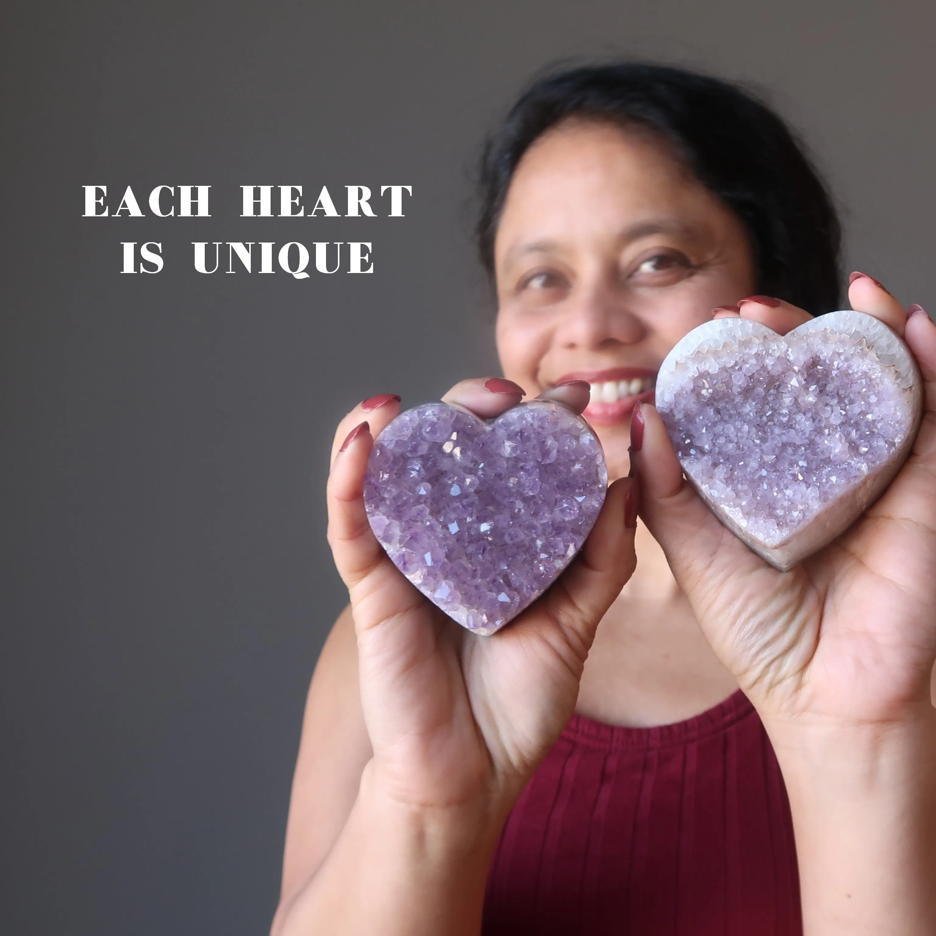 Amethyst Heart Fond Feelings Violet Crystal Cluster