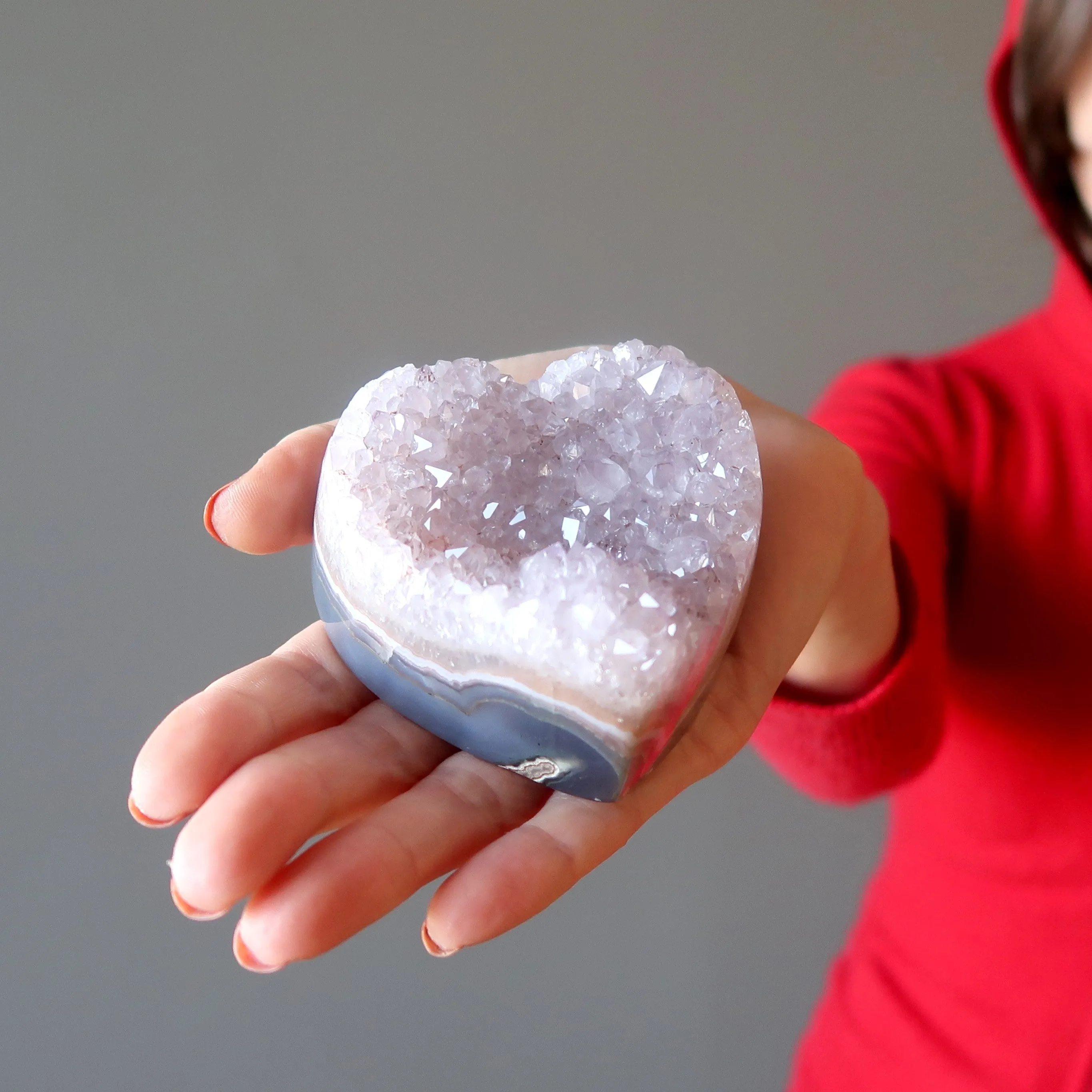 Amethyst Heart Fond Feelings Violet Crystal Cluster
