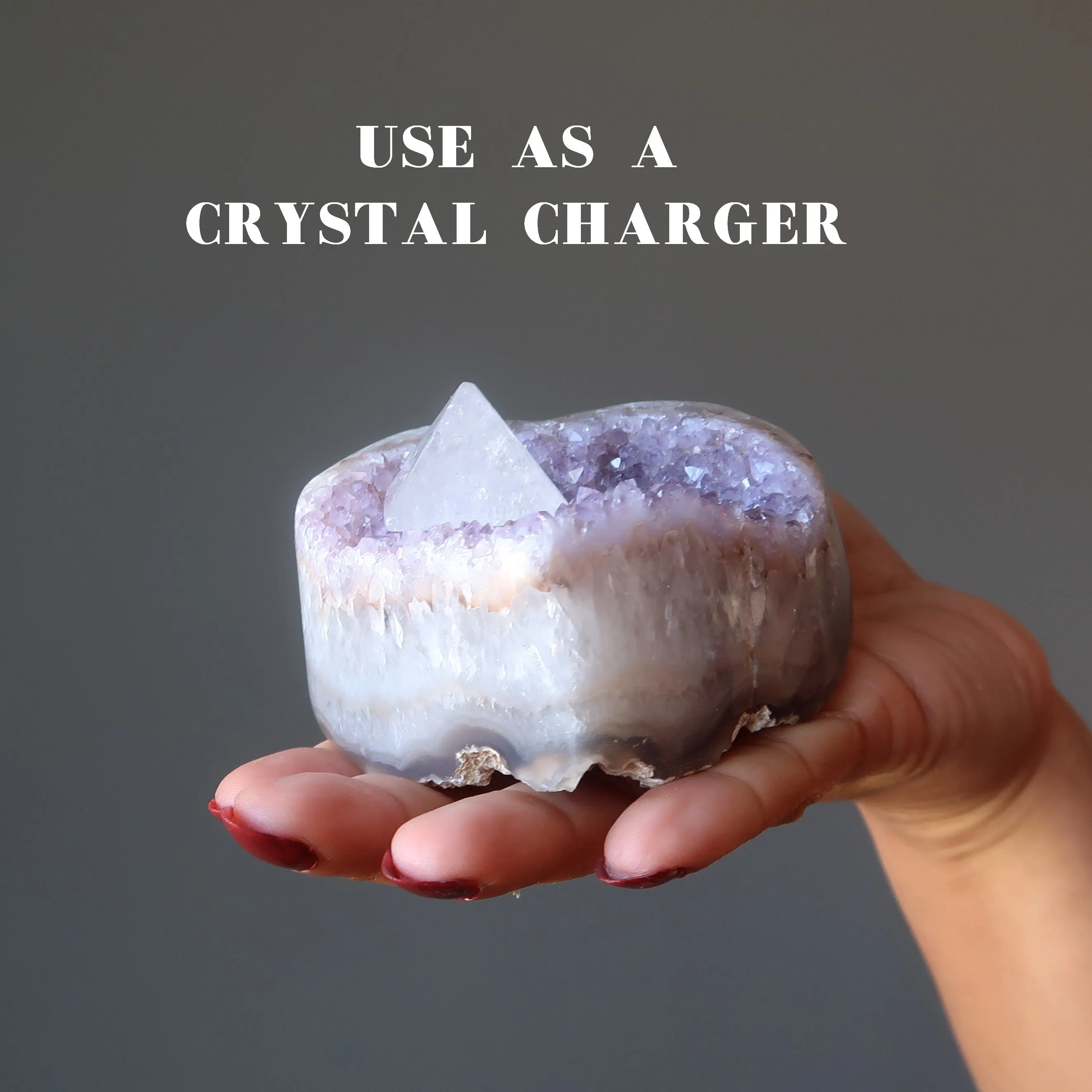 Amethyst Heart Fond Feelings Violet Crystal Cluster