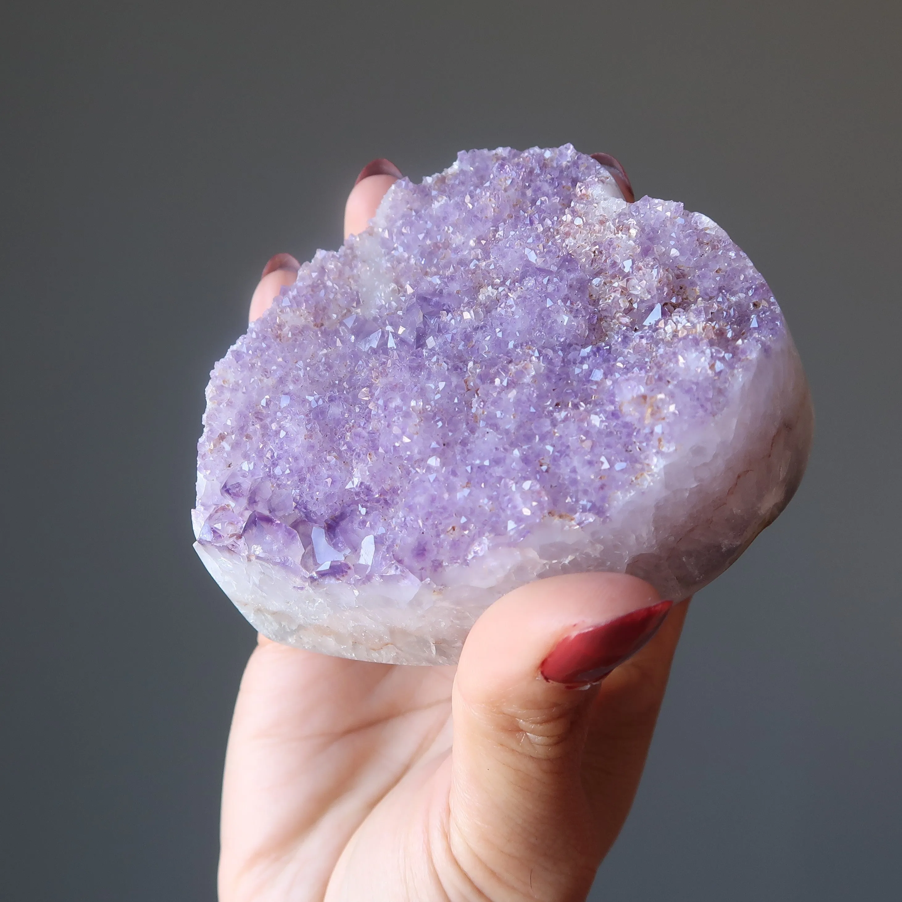 Amethyst Heart Fond Feelings Violet Crystal Cluster