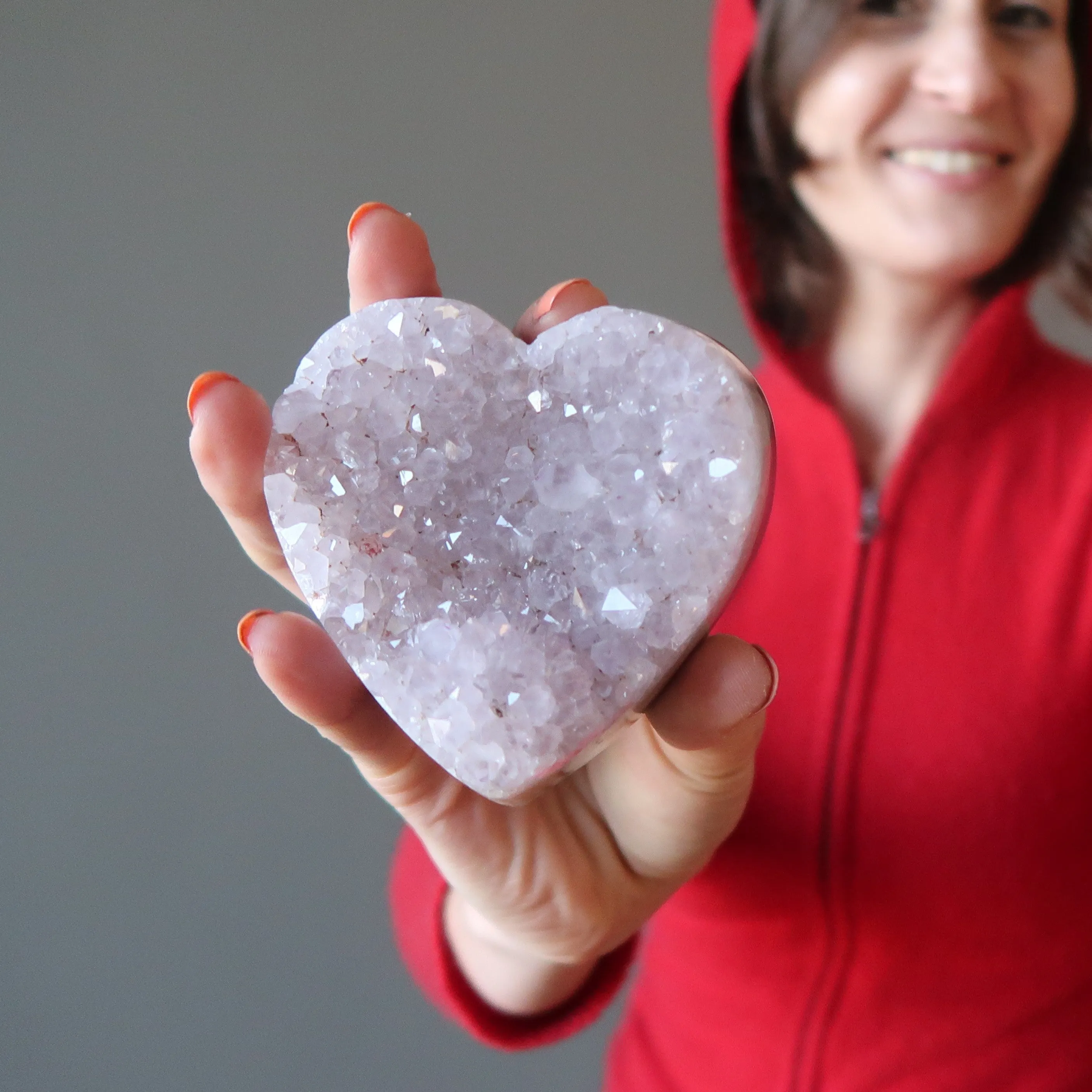 Amethyst Heart Fond Feelings Violet Crystal Cluster