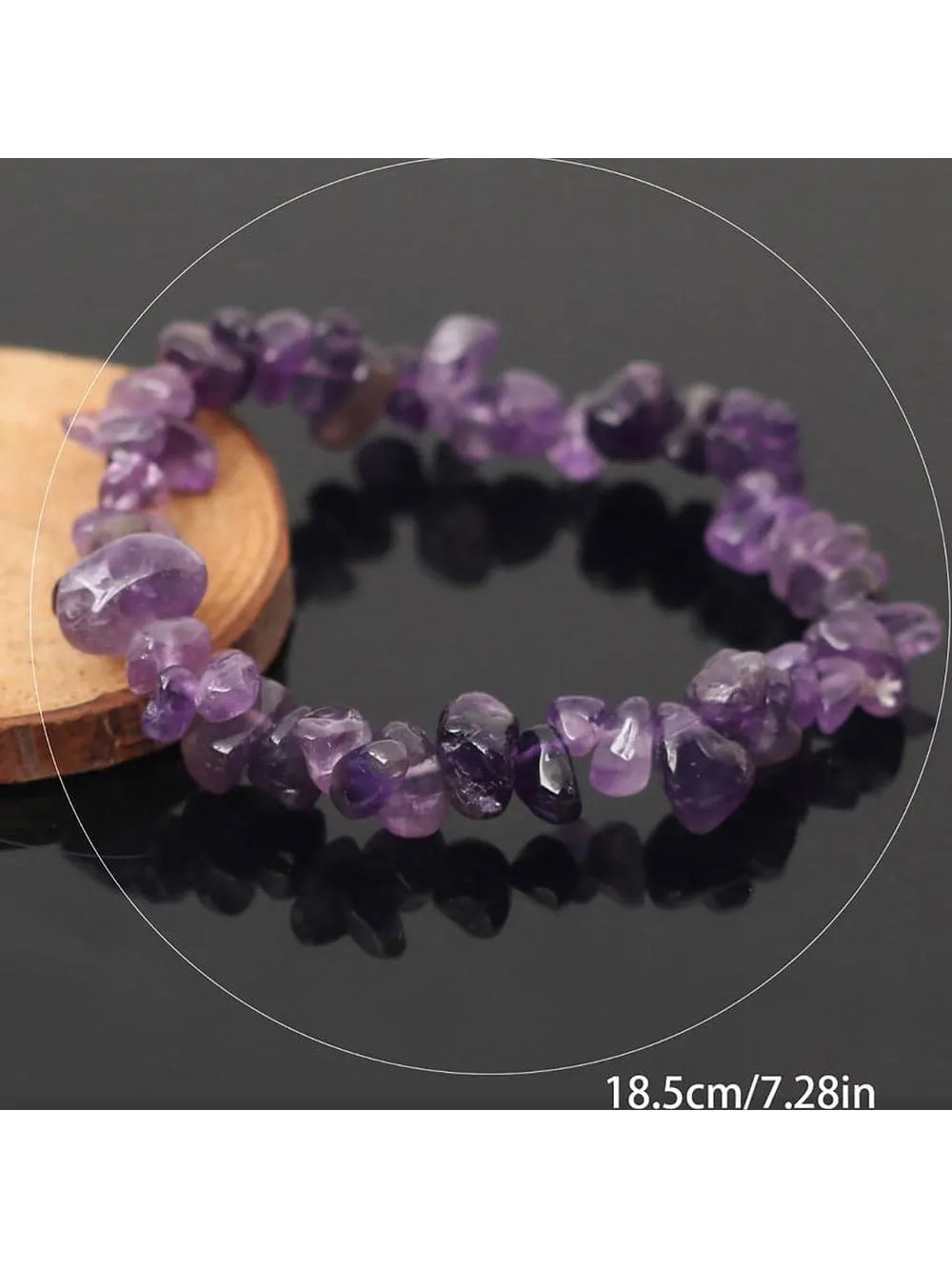 Amethyst Natural Gemstone Bracelet Stretch Chip Beads Bracelets Bangles For