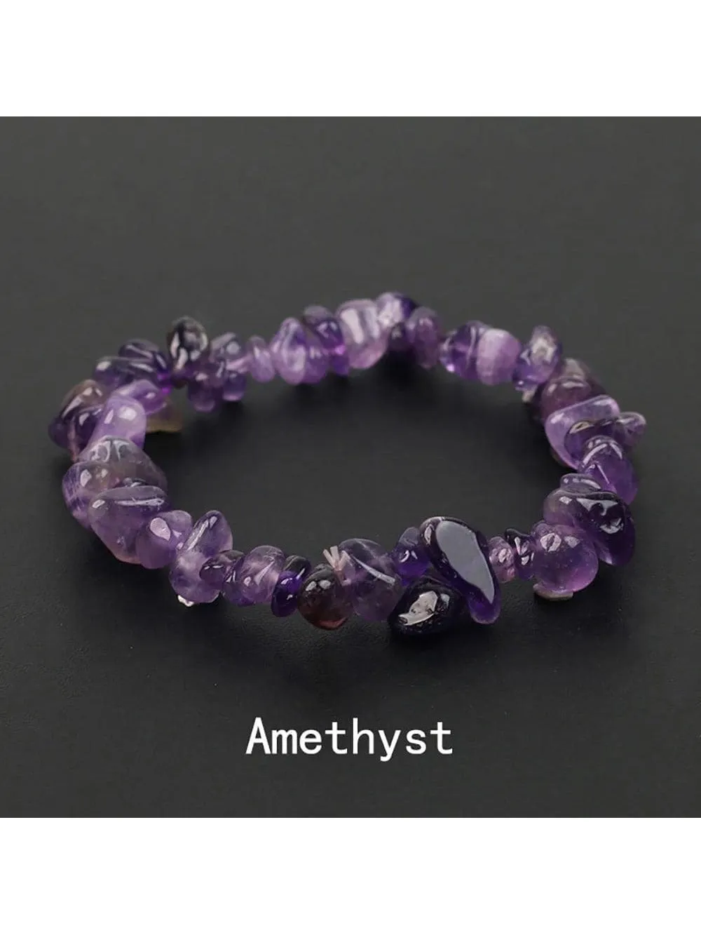 Amethyst Natural Gemstone Bracelet Stretch Chip Beads Bracelets Bangles For