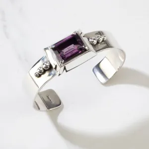 Amethyst Navajo USA Native American Made 925 Sterling Silver Cuff