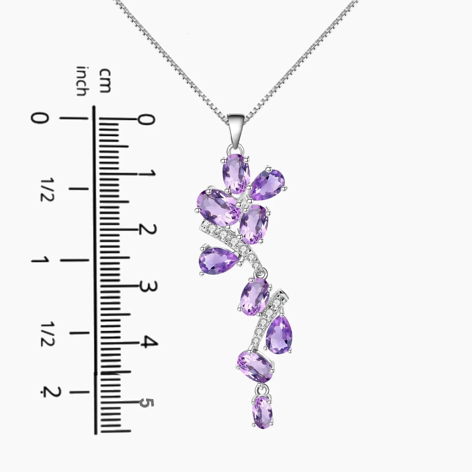 Amethyst Oval Cut Snowflake Necklace in Sterling Silver