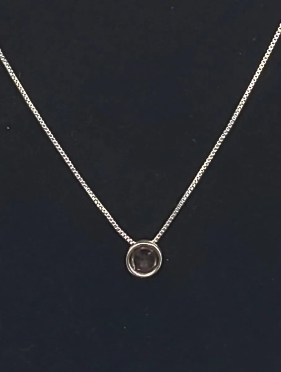 Amethyst Slide Pendant on Italian Sterling Silver Chain Necklace - 18"