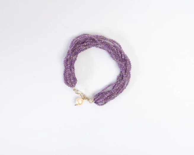 Amethyst With Pearl Fancy Bracelet