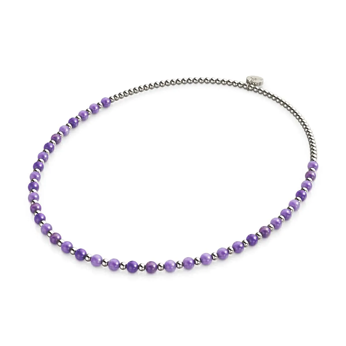 White Gold Wrapped Amethyst Boho Gemstone Bracelet