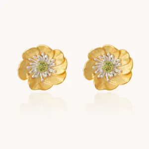 Anemone Gold Stud Earrings W.