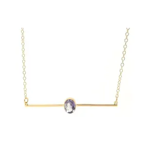 Antique Victorian Amethyst 9ct Rose Gold Bar Necklace