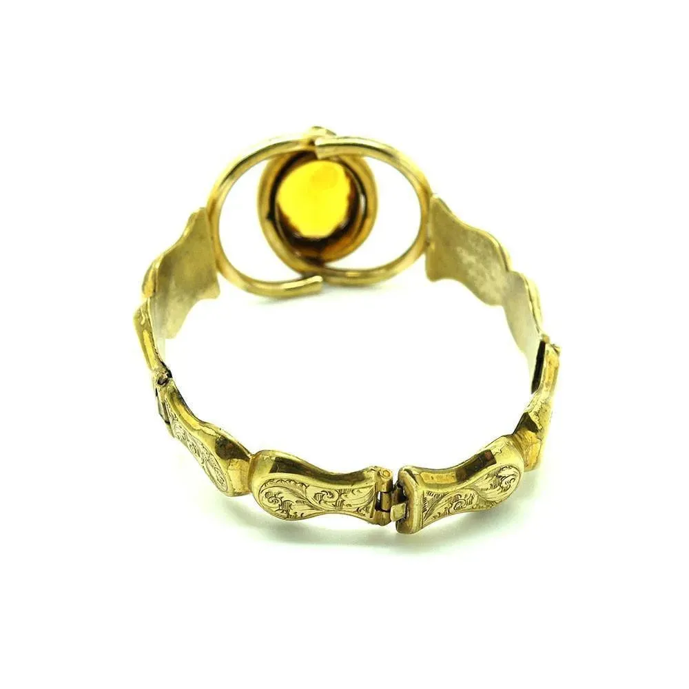 Antique Victorian Pitchbeck Amber Glass Bracelet